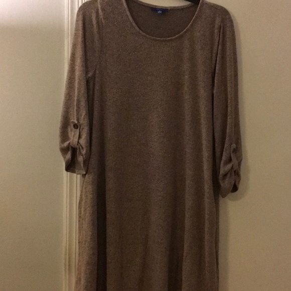 Little fuzzy textured Relax fit sweater dress - Picture 1 of 3